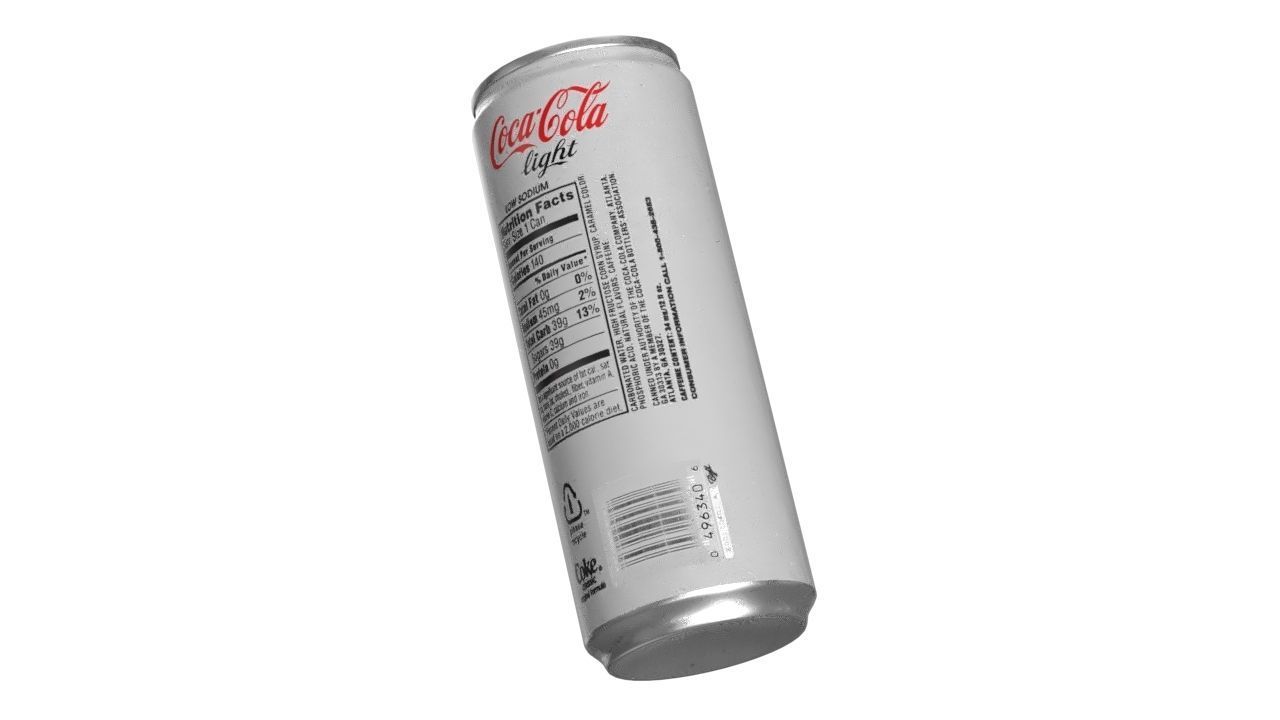 Coca Cola Light Drink Can Slim 250ml 02 Low-poly 3D model_11
