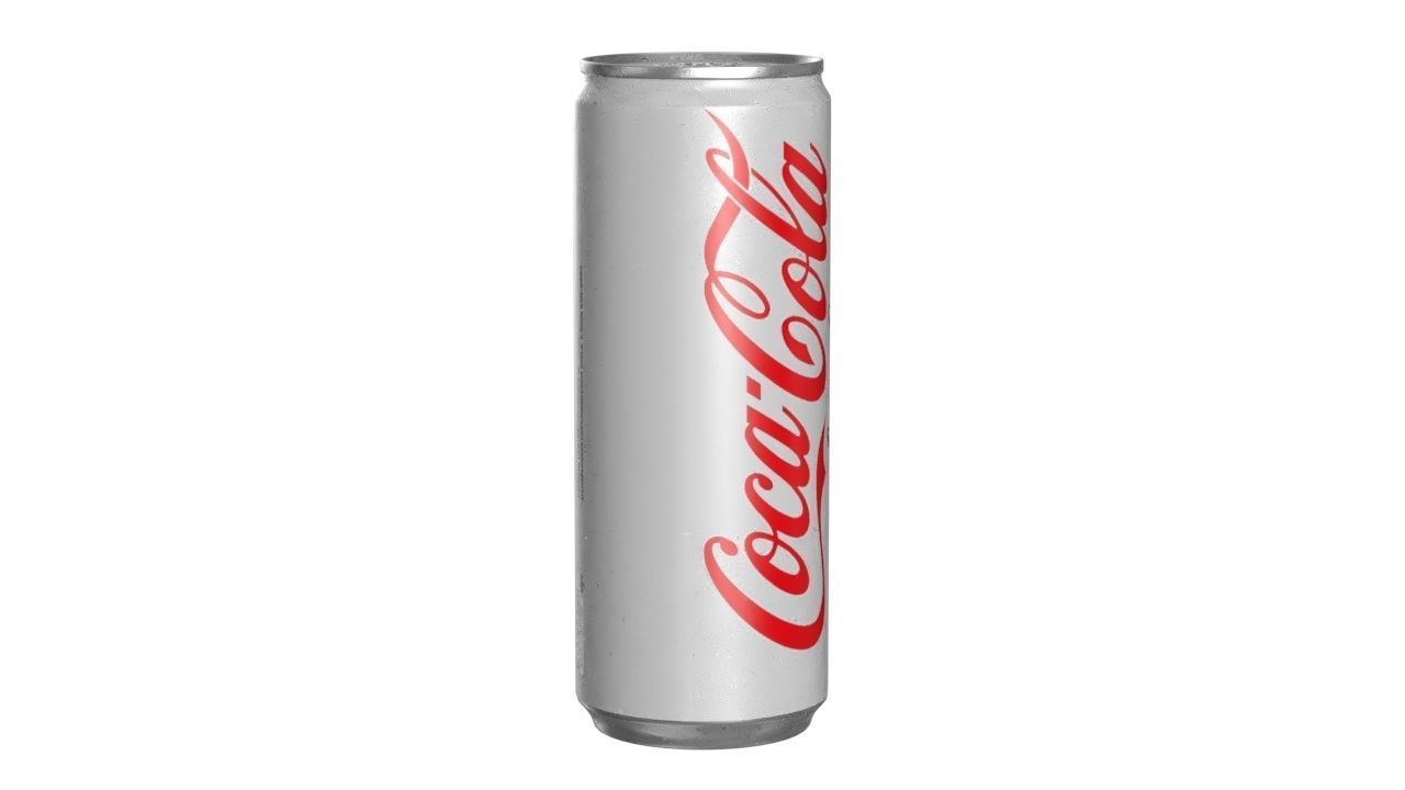 Coca Cola Light Drink Can Slim 250ml 02 Low-poly 3D model_1