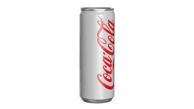 Coca Cola Light Drink Can Slim 250ml 02 Low-poly 3D model 2