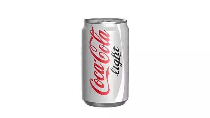 Coca Cola Light Drink Can Sleek 200ml 03 Low-poly 3D model