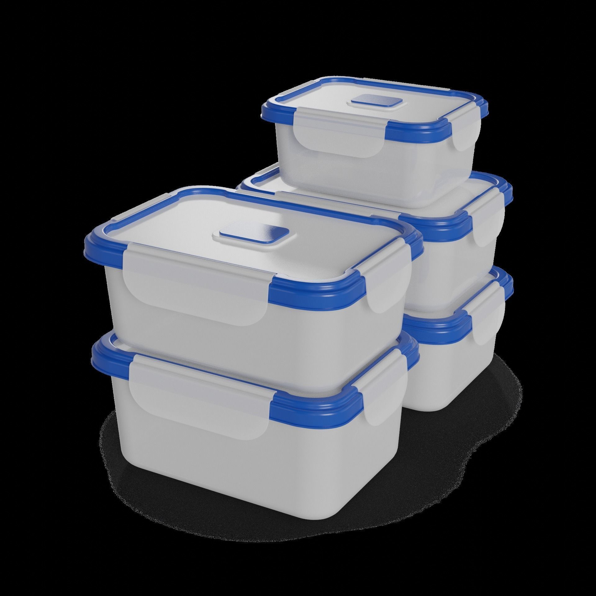 Food storage containers Plastic Food Storage Container Set 3D model_1