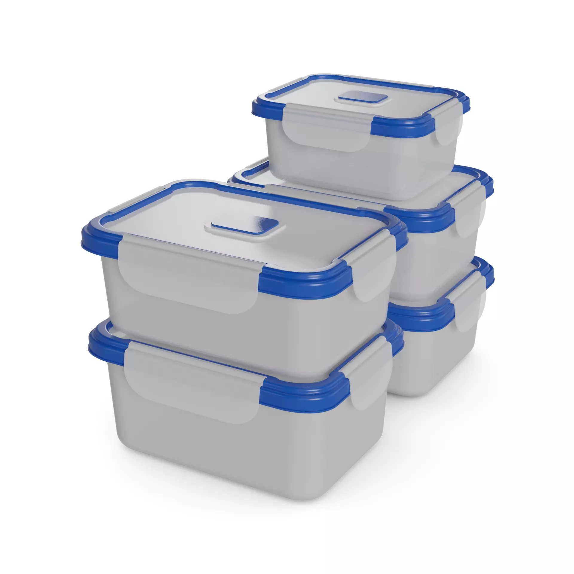 Food storage containers Plastic Food Storage Container Set 3D model_0