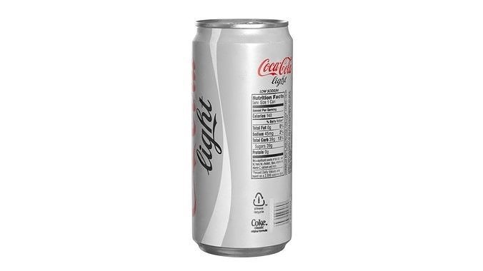 Coca Cola Light Drink Can Sleek 270ml 05 Low-poly 3D model 4