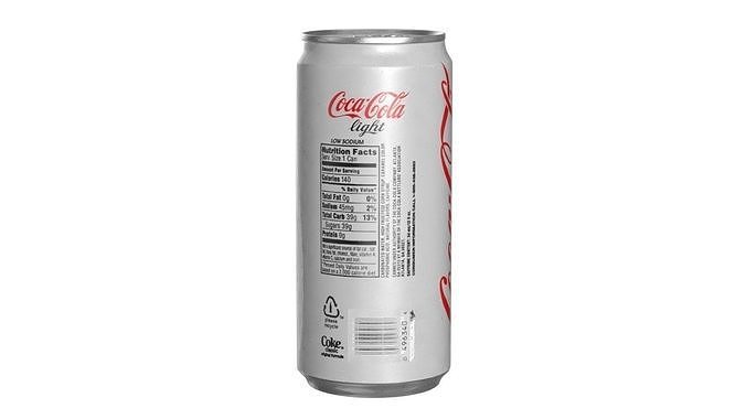 Coca Cola Light Drink Can Sleek 270ml 05 Low-poly 3D model 3