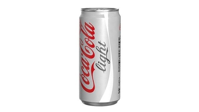 Coca Cola Light Drink Can Sleek 270ml 05 Low-poly 3D model 5