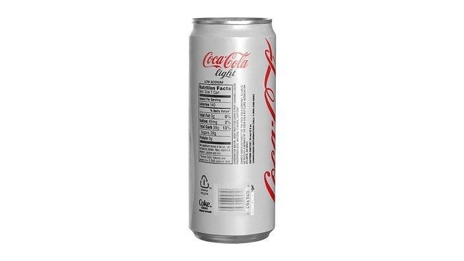 Coca Cola Light Drink Can Sleek 310ml 06 Low-poly 3D model 3