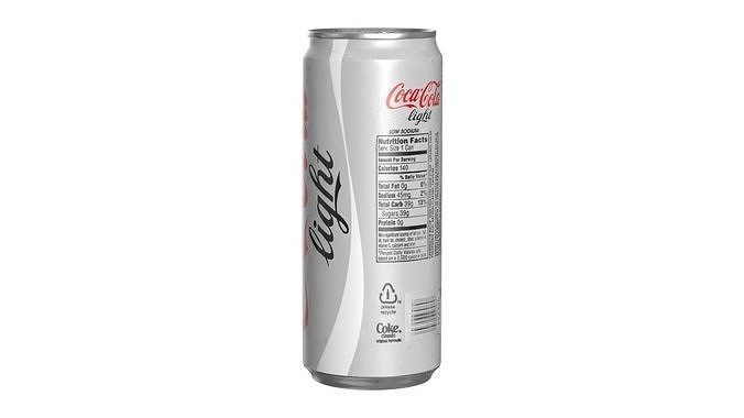 Coca Cola Light Drink Can Sleek 310ml 06 Low-poly 3D model 4
