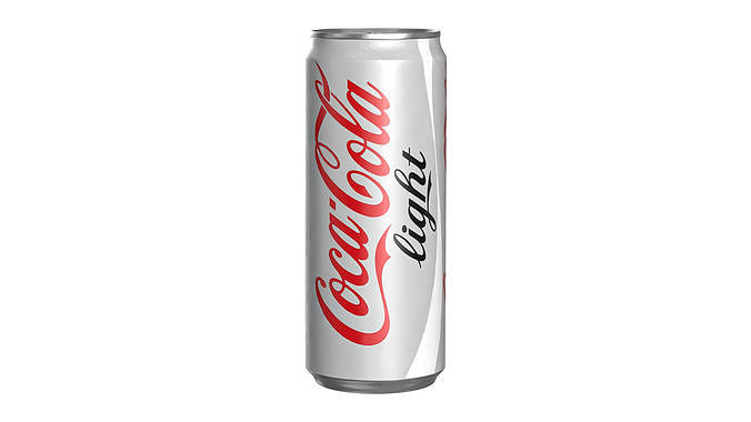 Coca Cola Light Drink Can Sleek 310ml 06 Low-poly 3D model