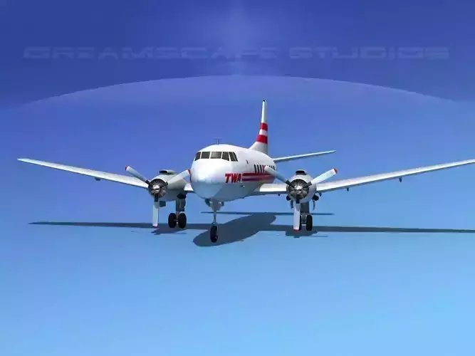 Martin 404 TWA 2 3D model Martin 404 TWA 2 3D model