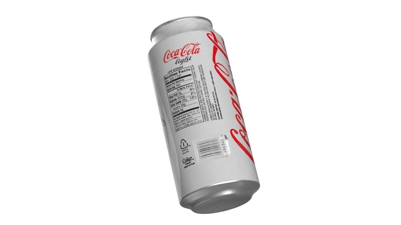 Coca Cola Light Drink Can 473ml 13 Low-poly 3D model_12