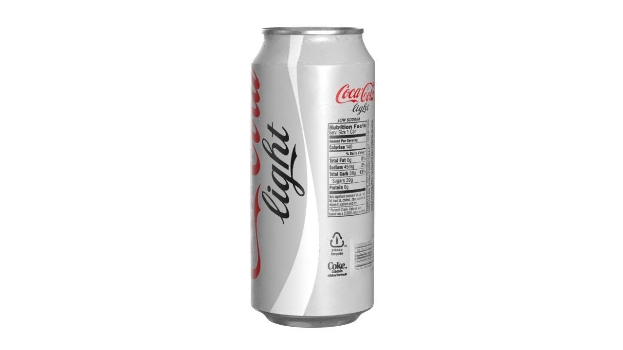 Coca Cola Light Drink Can 473ml 13 Low-poly 3D model_3