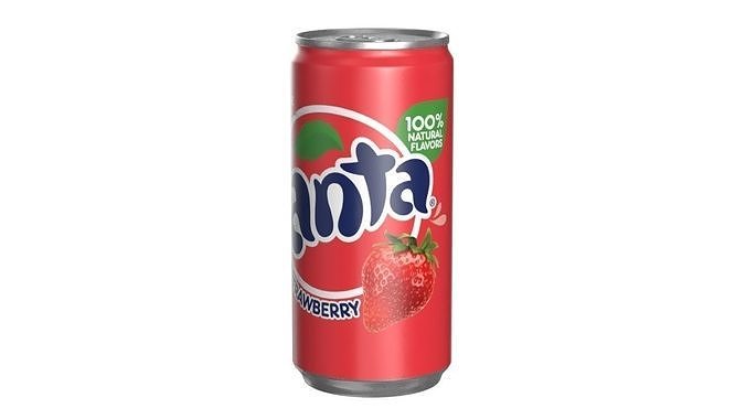 Fanta Strawberry Drink Can Slim 190ml 01 Low-poly 3D model 7