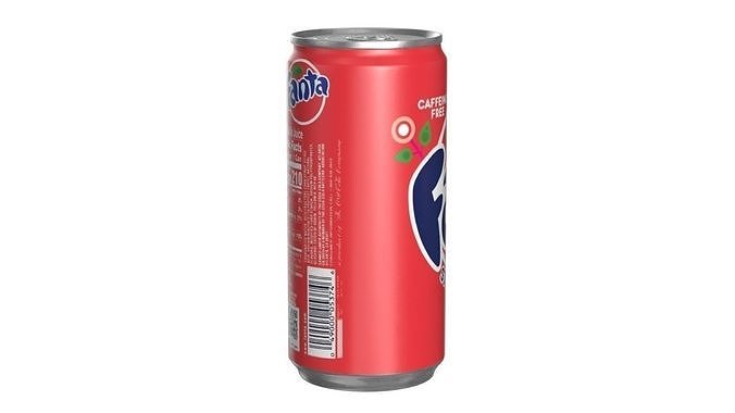 Fanta Strawberry Drink Can Slim 190ml 01 Low-poly 3D model 3