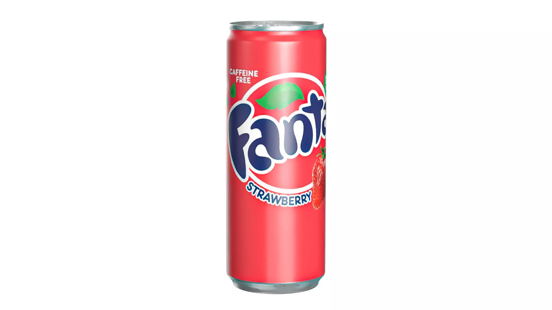 Fanta Strawberry Drink Can Slim 250ml 02 Low-poly 3D model