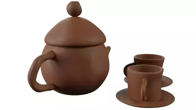 Clay Teapot 3D model