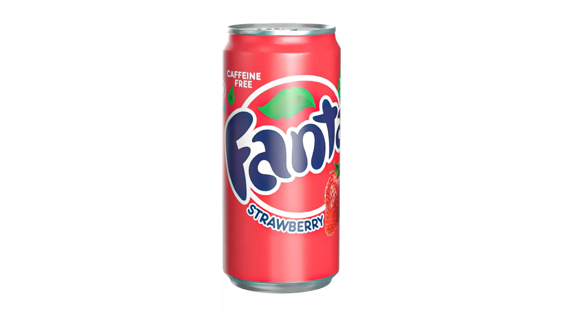 Fanta Strawberry Drink Can Sleek 250ml 04 Low-poly 3D model