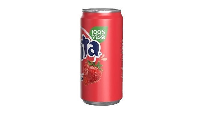 Fanta Strawberry Drink Can Sleek 250ml 04 Low-poly 3D model 6