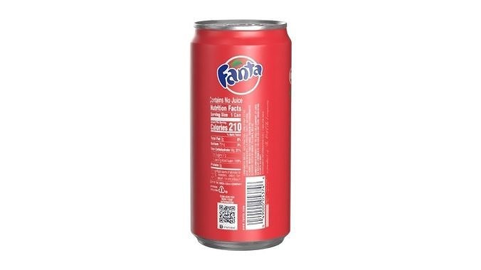 Fanta Strawberry Drink Can Sleek 250ml 04 Low-poly 3D model 4