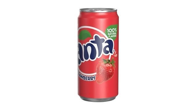 Fanta Strawberry Drink Can Sleek 250ml 04 Low-poly 3D model 7