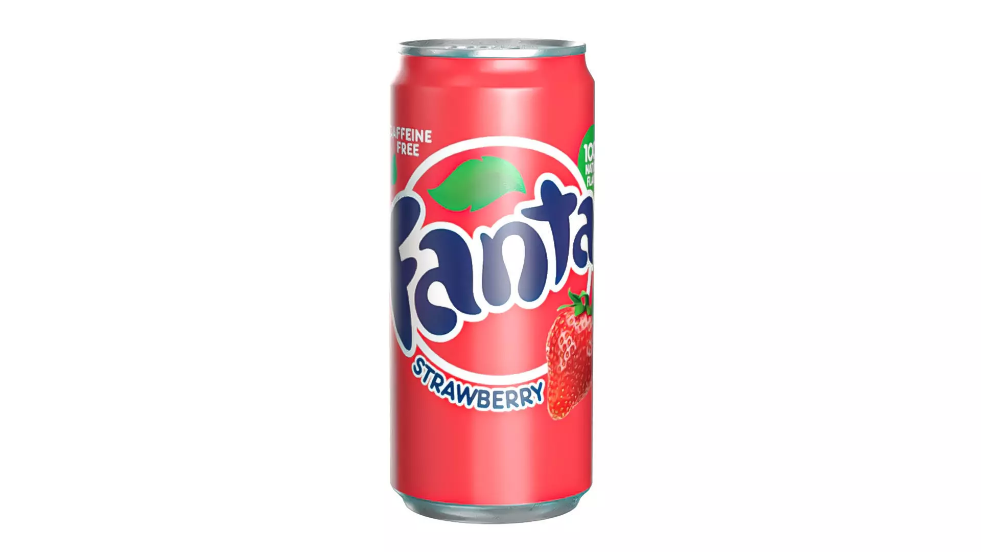 Fanta Strawberry Drink Can Sleek 270ml 05 Low-poly 3D model