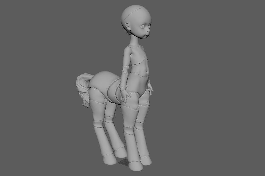 bjd movable joint doll Gracie centaur bjd ball joint doll 3D print model_20