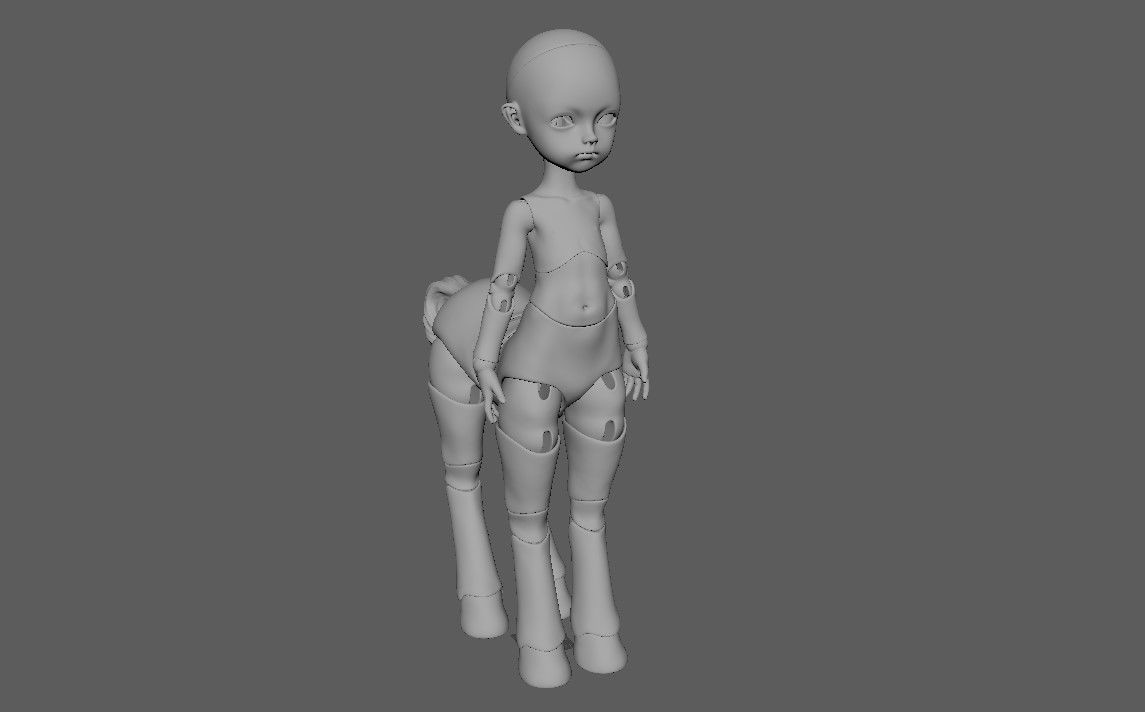 bjd movable joint doll Gracie centaur bjd ball joint doll 3D print model_21