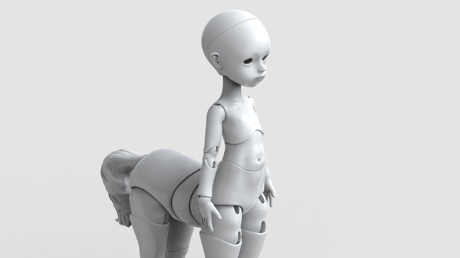 bjd movable joint doll Gracie centaur bjd ball joint doll 3D print model_12