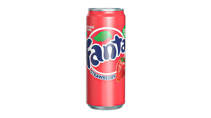 Fanta Strawberry Drink Can Sleek 310ml 06 Low-poly 3D model
