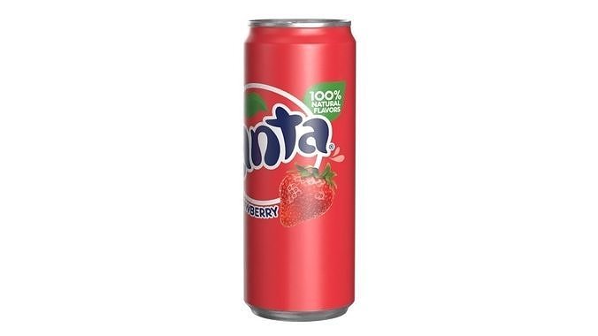 Fanta Strawberry Drink Can Sleek 330ml 07 Low-poly 3D model 7