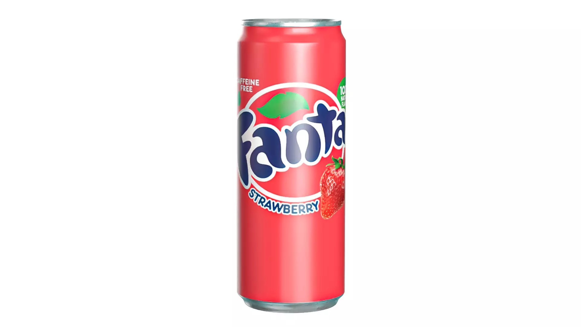 Fanta Strawberry Drink Can Sleek 330ml 07 Low-poly 3D model