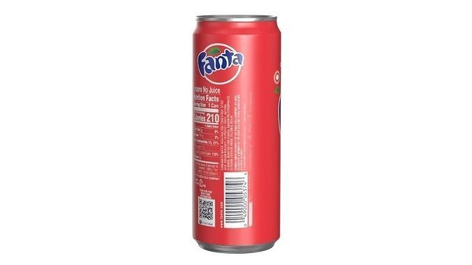 Fanta Strawberry Drink Can Sleek 330ml 07 Low-poly 3D model 4