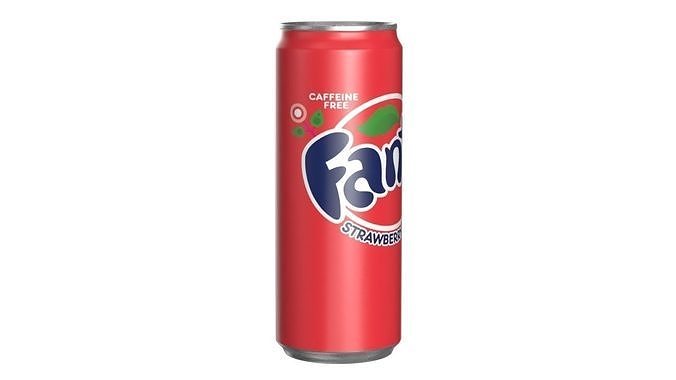 Fanta Strawberry Drink Can Sleek 330ml 07 Low-poly 3D model 2