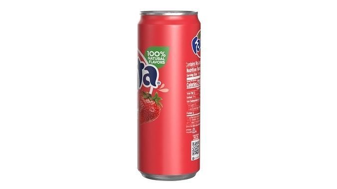 Fanta Strawberry Drink Can Sleek 330ml 07 Low-poly 3D model 6