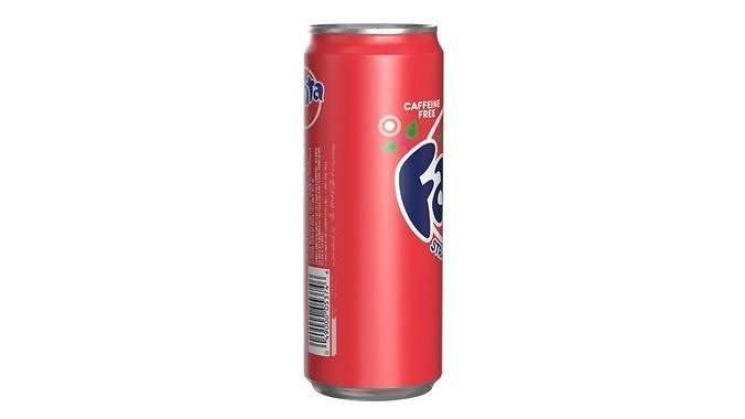 Fanta Strawberry Drink Can Sleek 330ml 07 Low-poly 3D model 3