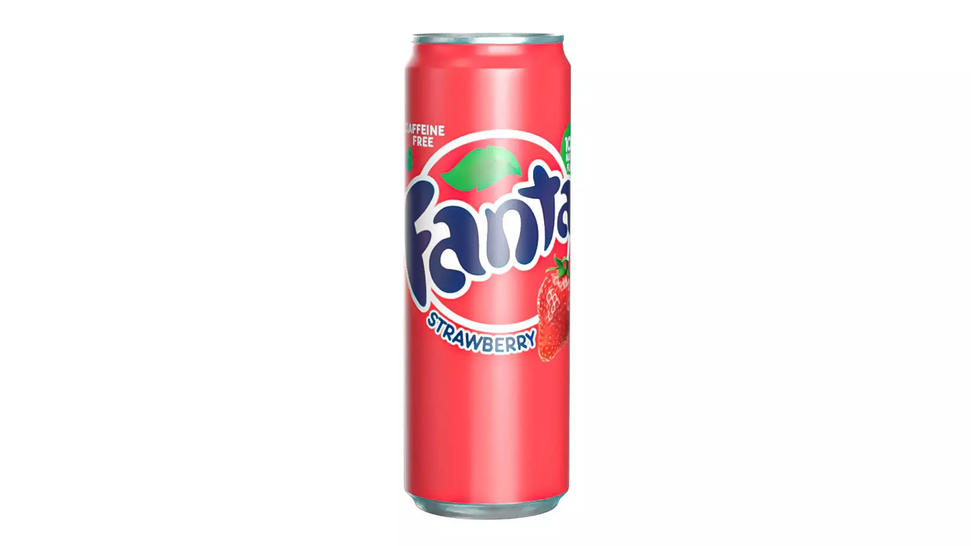Fanta Strawberry Drink Can Sleek 355ml 08 Low-poly 3D model