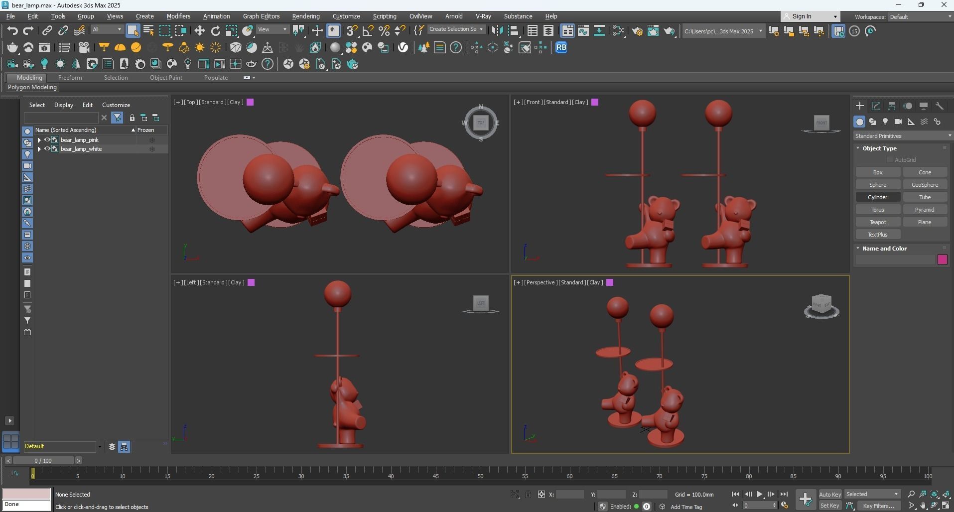 Floor lamp bear 3D model_2