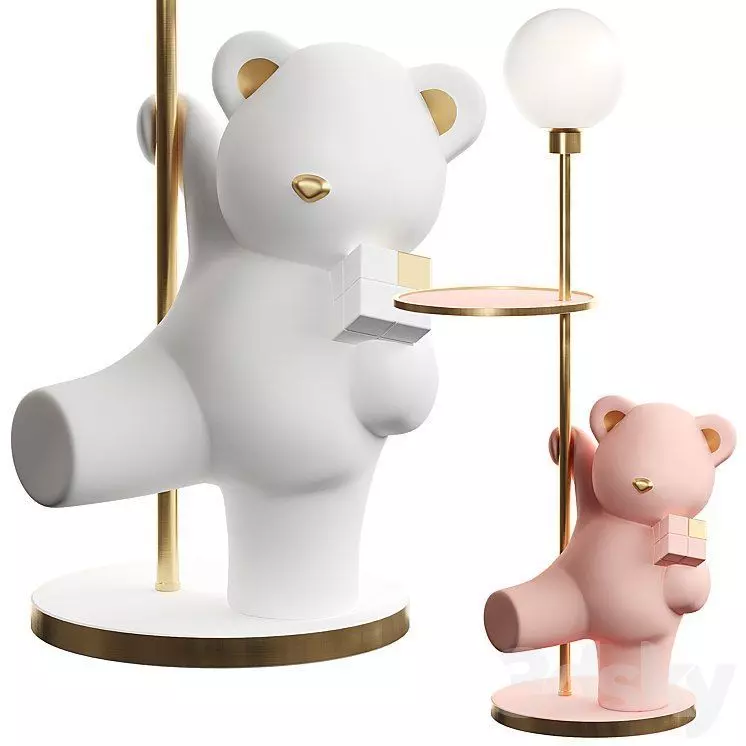 Floor lamp bear 3D model_0