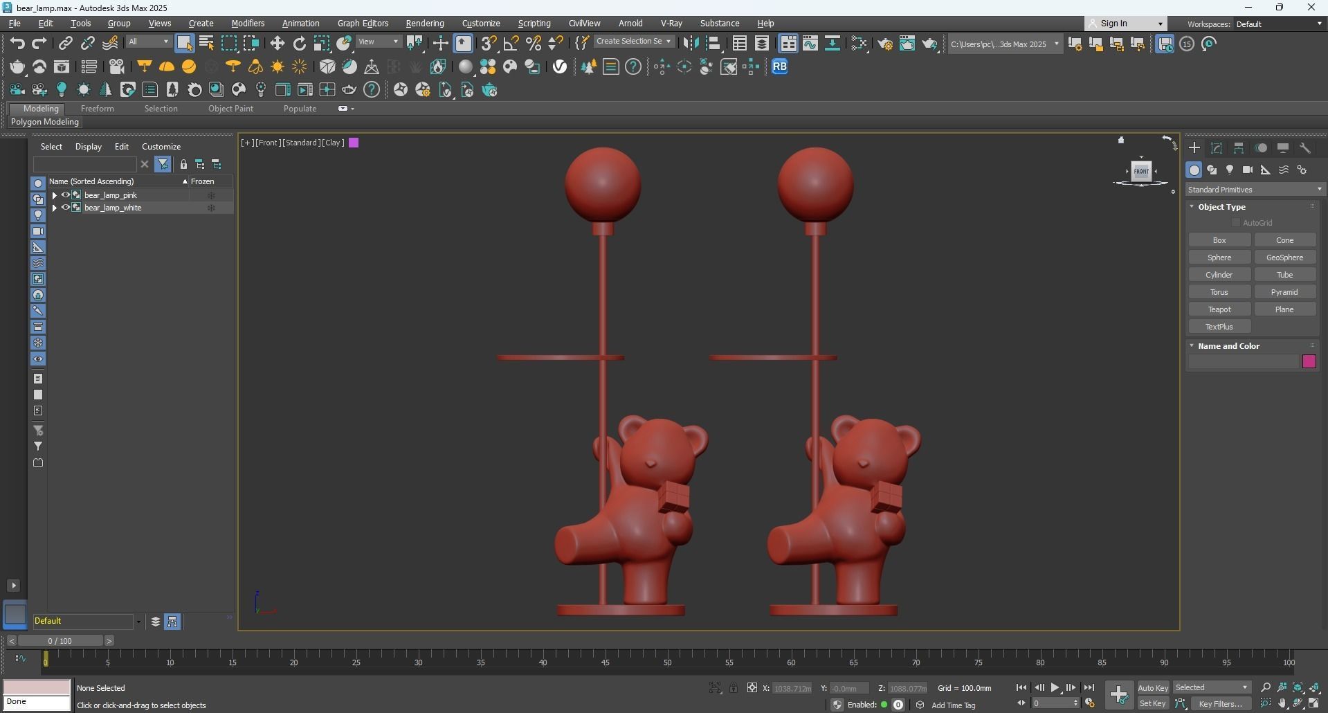 Floor lamp bear 3D model_4