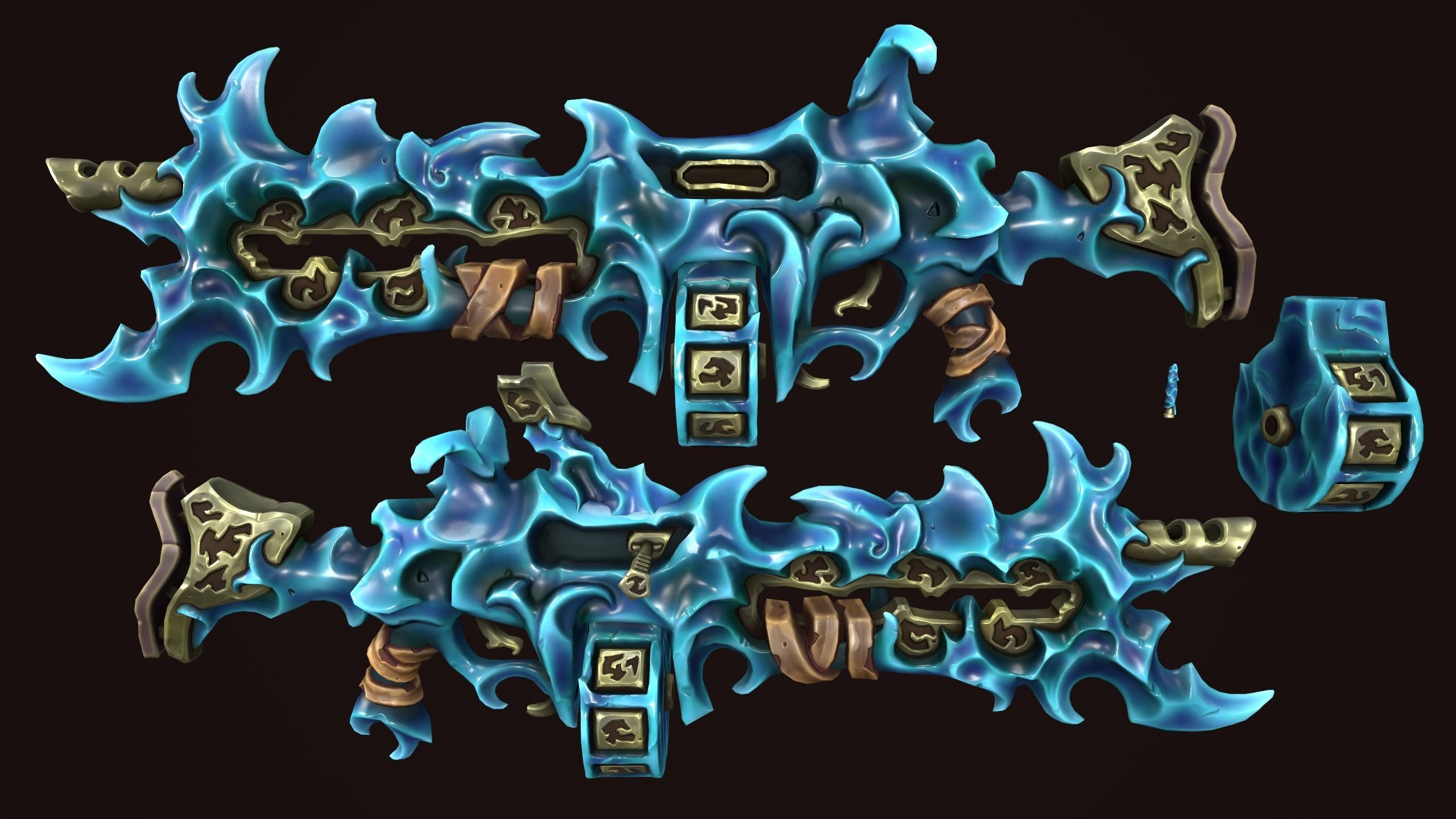 Rune assault rifle  Low-poly 3D model_16