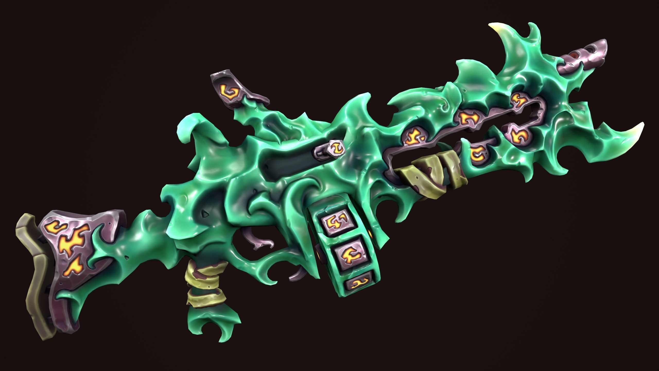 Rune assault rifle  Low-poly 3D model_3