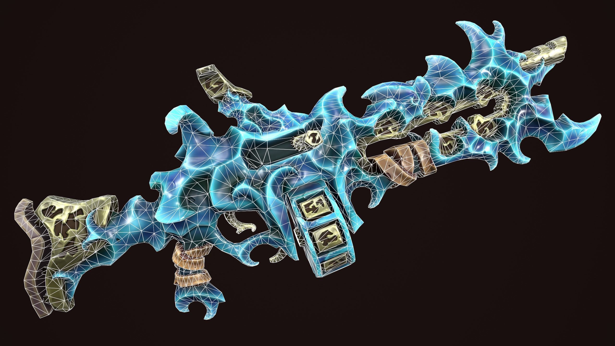 Rune assault rifle  Low-poly 3D model_1