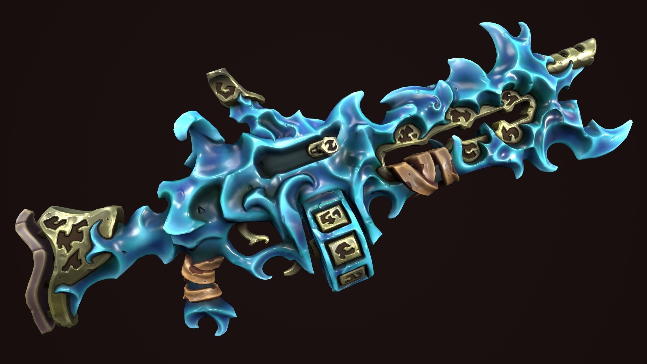 Rune assault rifle  Low-poly 3D model_2