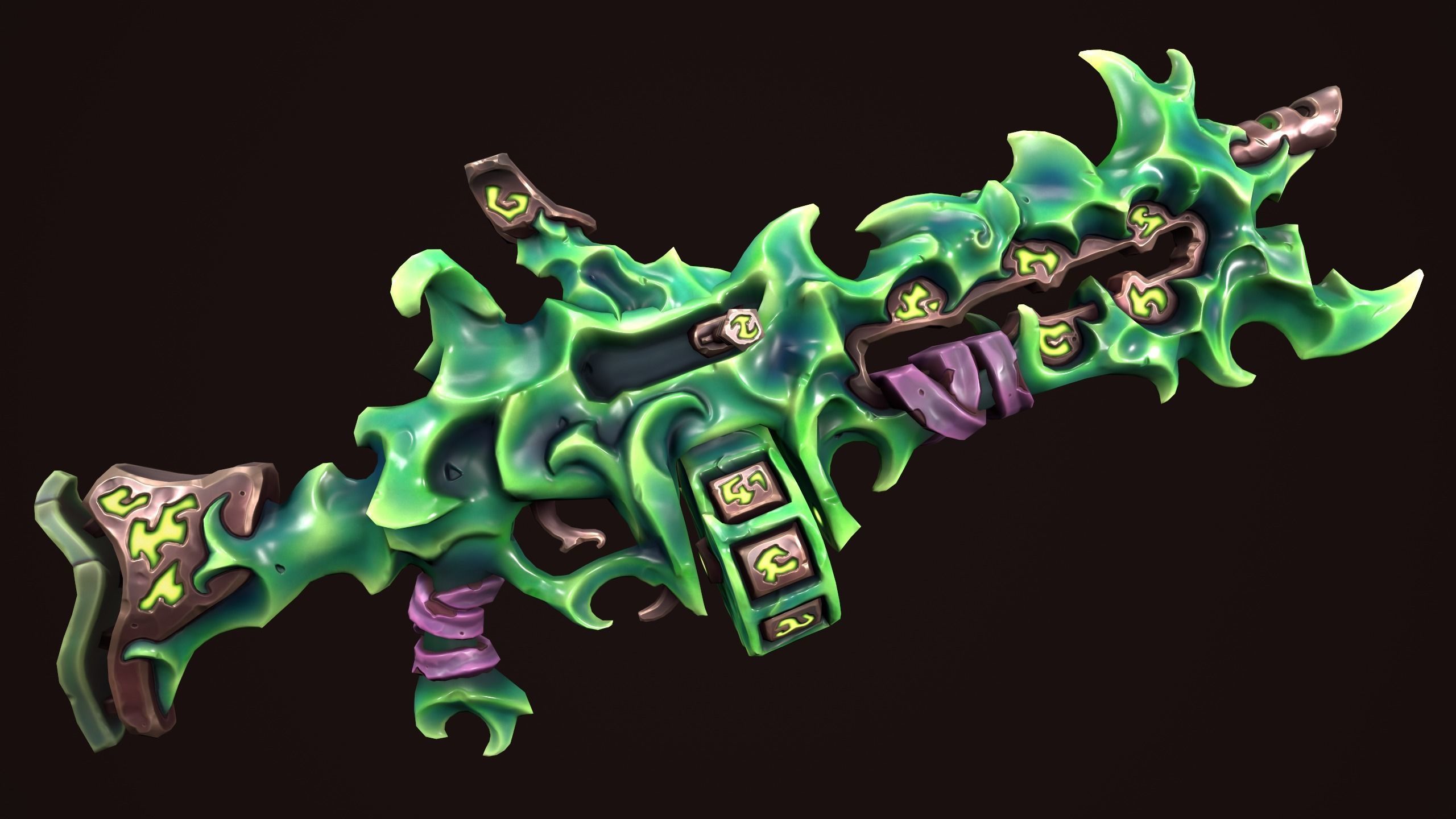 Rune assault rifle  Low-poly 3D model_6