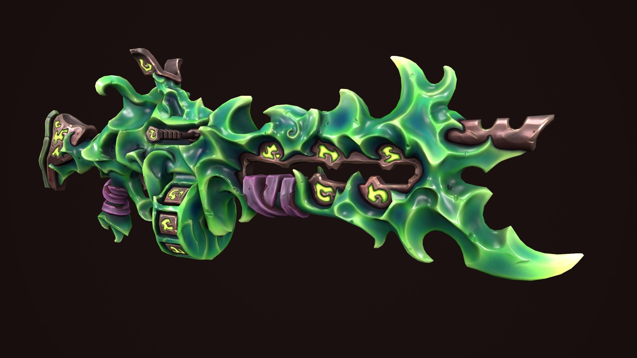 Rune assault rifle  Low-poly 3D model_10