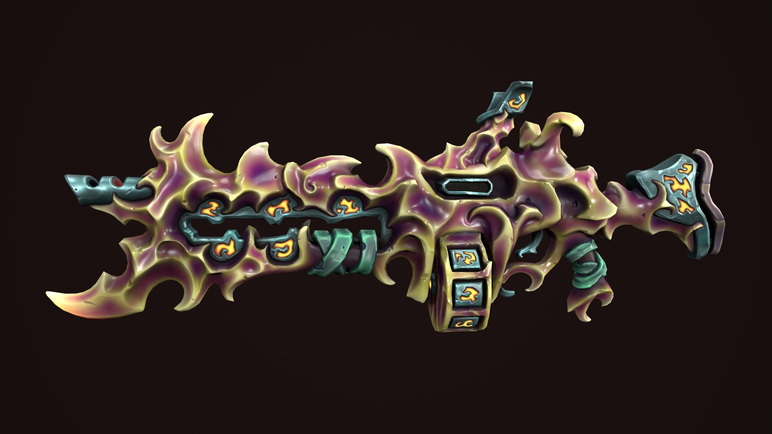 Rune assault rifle  Low-poly 3D model_11