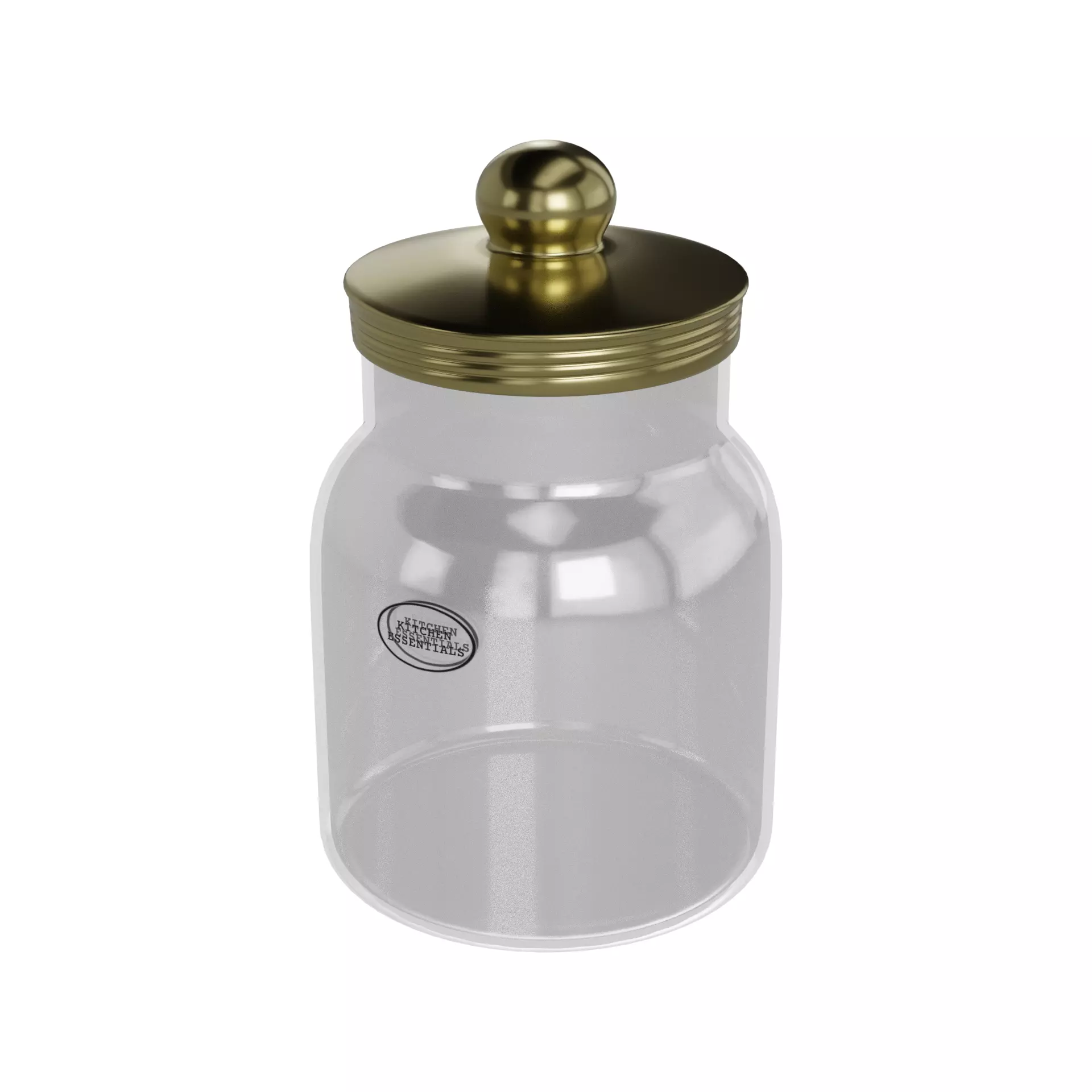 Food storage containers Glass Food Storage Jar Low-poly 3D model_0