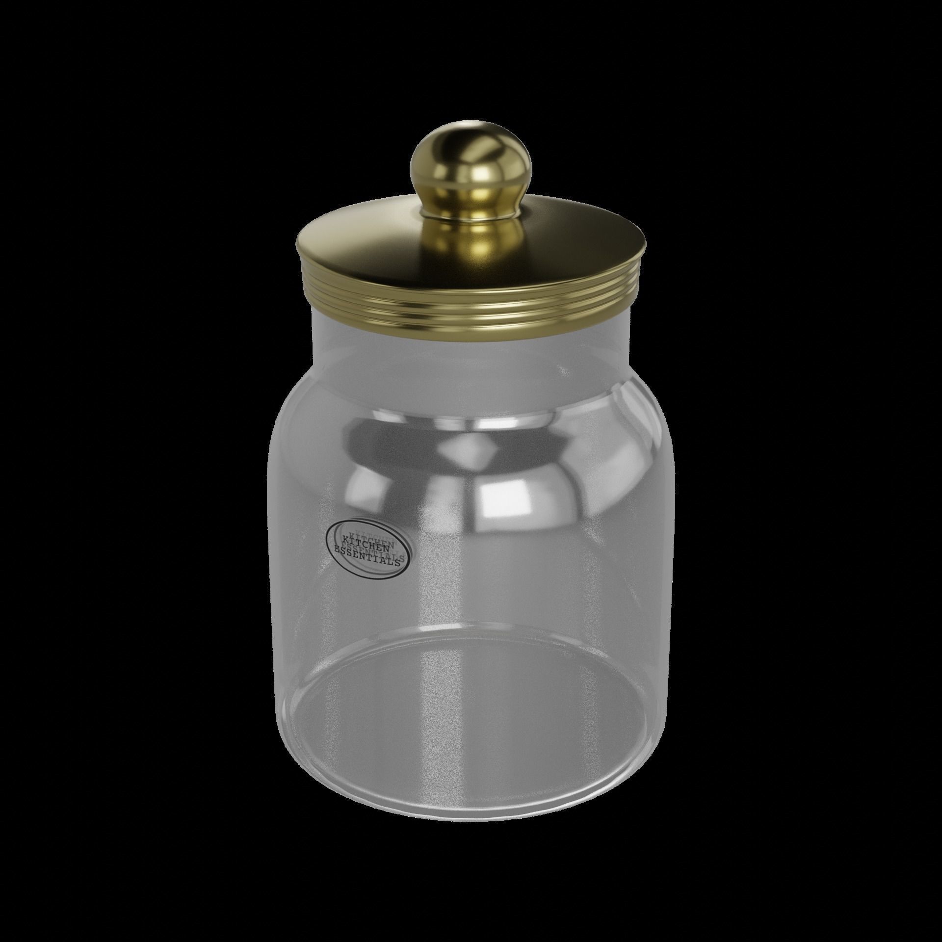 Food storage containers Glass Food Storage Jar Low-poly 3D model_1