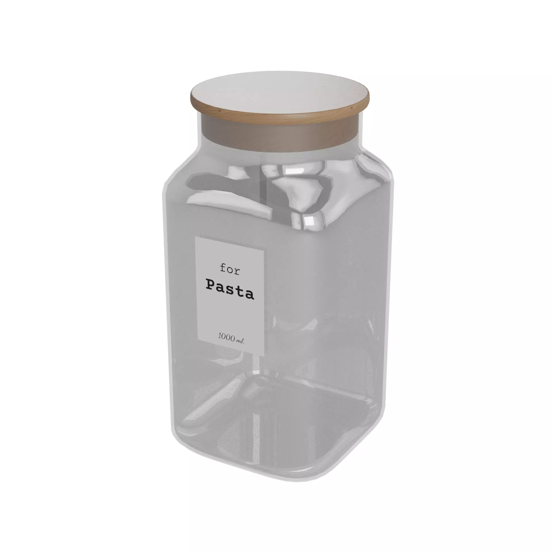 Food storage containers Glass Food Storage Jar Low-poly 3D model_0