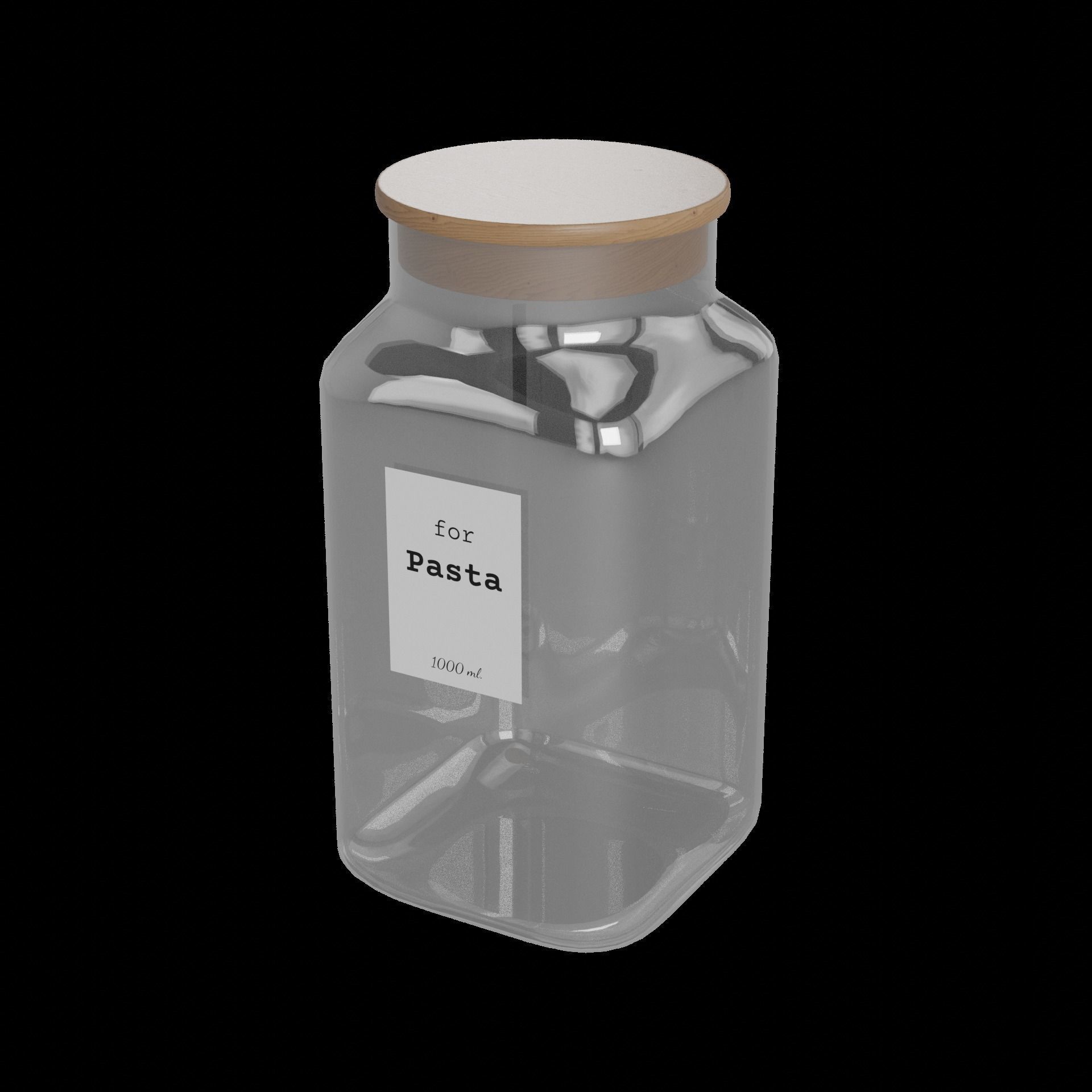 Food storage containers Glass Food Storage Jar Low-poly 3D model_1