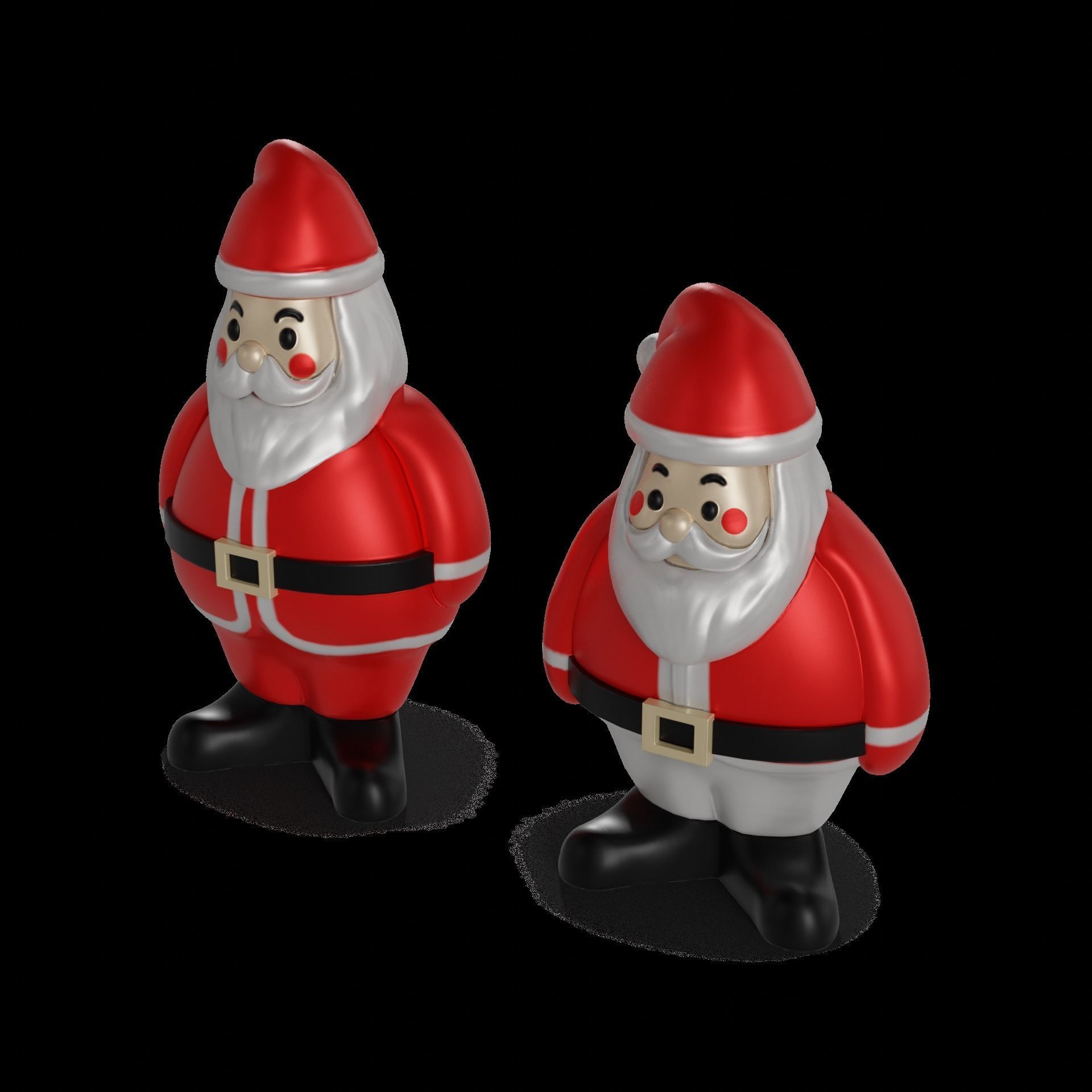 Festive accessories Santa Claus Salt and Pepper Shakers 3D model_1